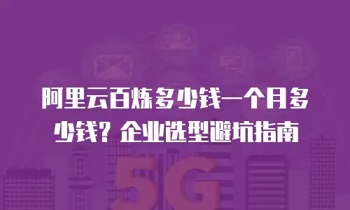 阿里云百炼多少钱一个月多少钱？企业选型避坑指南