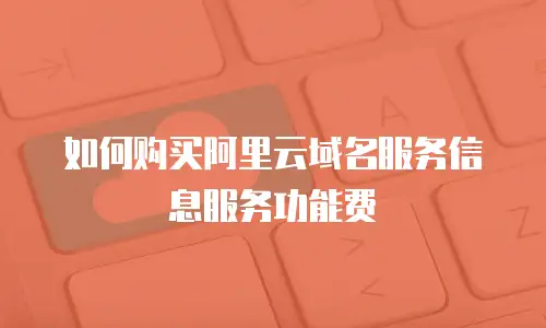 如何购买阿里云域名服务信息服务功能费