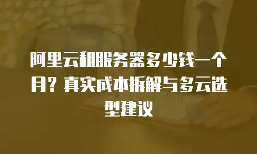 阿里云租服务器多少钱一个月？真实成本拆解与多云选型建议