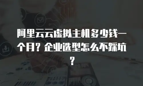 阿里云云虚拟主机多少钱一个月？企业选型怎么不踩坑？