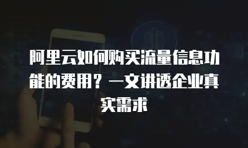 阿里云如何购买流量信息功能的费用？一文讲透企业真实需求