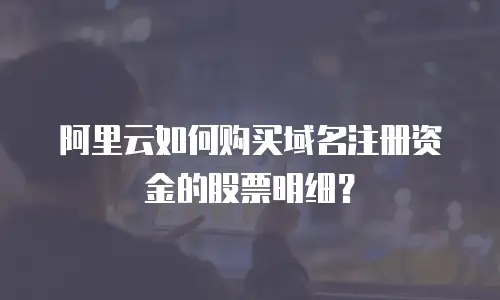 阿里云如何购买域名注册资金的股票明细？