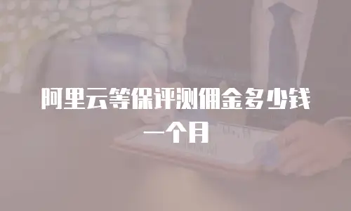 阿里云等保评测佣金多少钱一个月