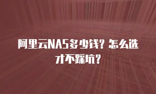 阿里云NAS多少钱？怎么选才不踩坑？