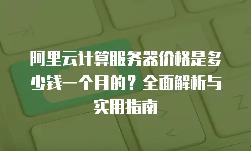 阿里云计算服务器价格是多少钱一个月的？全面解析与实用指南
