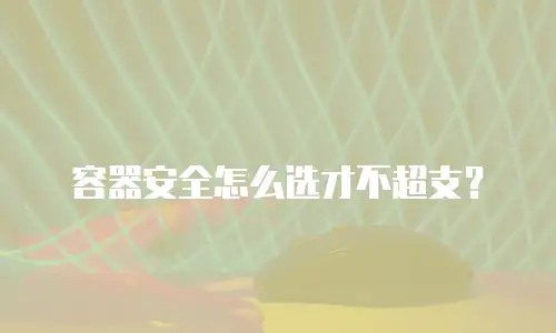 容器安全怎么选才不超支？