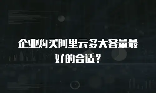 企业购买阿里云多大容量最好的合适？
