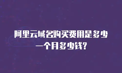 阿里云域名购买费用是多少一个月多少钱？