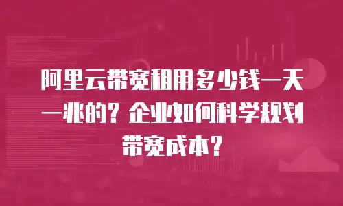 阿里云带宽租用多少钱一天一兆的？企业如何科学规划带宽成本？