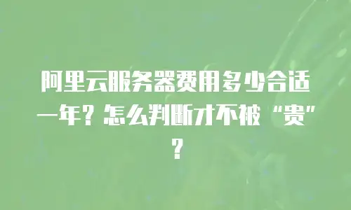 阿里云服务器费用多少合适一年？怎么判断才不被“贵”？