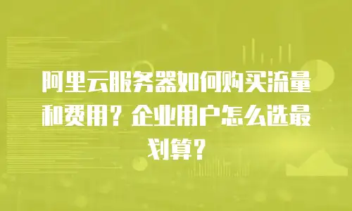 阿里云服务器如何购买流量和费用？企业用户怎么选最划算？