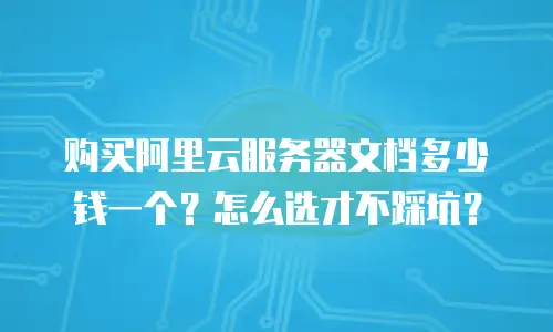 购买阿里云服务器文档多少钱一个？怎么选才不踩坑？