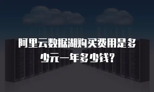 阿里云数据湖购买费用是多少元一年多少钱？