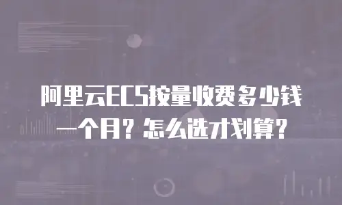 阿里云ECS按量收费多少钱一个月？怎么选才划算？