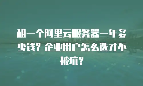 租一个阿里云服务器一年多少钱？企业用户怎么选才不被坑？