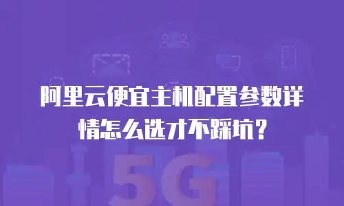 阿里云便宜主机配置参数详情怎么选才不踩坑？