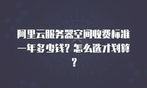 阿里云服务器空间收费标准一年多少钱？怎么选才划算？