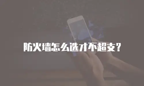 防火墙怎么选才不超支？