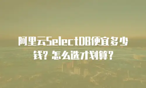 阿里云SelectDB便宜多少钱？怎么选才划算？