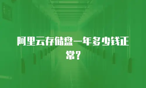 阿里云存储盘一年多少钱正常？