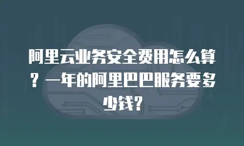 阿里云业务安全费用怎么算？一年的阿里巴巴服务要多少钱？