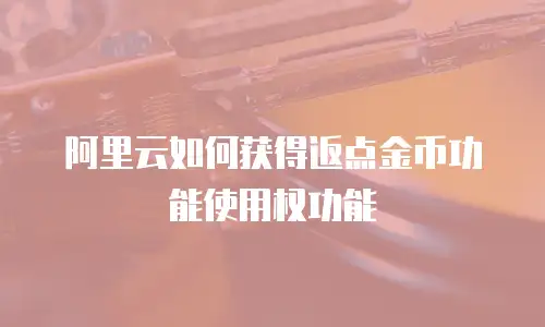 阿里云如何获得返点金币功能使用权功能