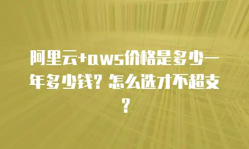 阿里云+aws价格是多少一年多少钱？怎么选才不超支？