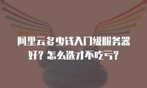 阿里云多少钱入门级服务器好？怎么选才不吃亏？