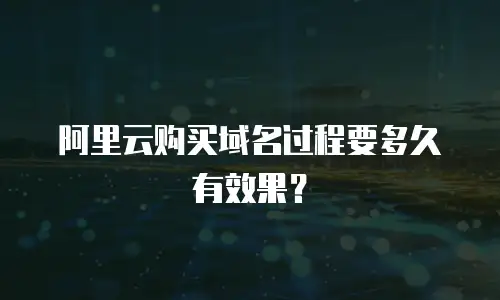 阿里云购买域名过程要多久有效果？
