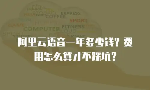 阿里云语音一年多少钱？费用怎么算才不踩坑？