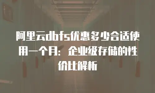 阿里云dbfs优惠多少合适使用一个月：企业级存储的性价比解析