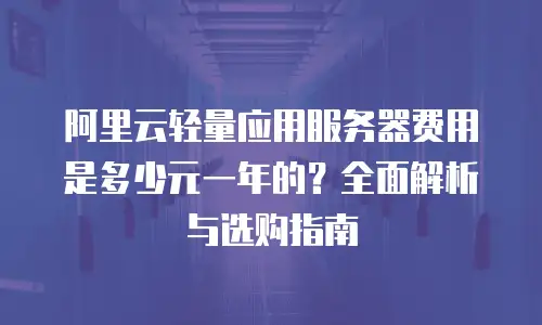 阿里云轻量应用服务器费用是多少元一年的？全面解析与选购指南