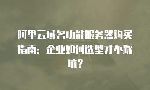 阿里云域名功能服务器购买指南：企业如何选型才不踩坑？