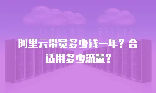 阿里云带宽多少钱一年？合适用多少流量？