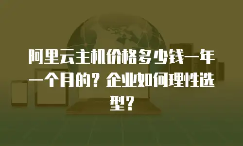 阿里云主机价格多少钱一年一个月的？企业如何理性选型？