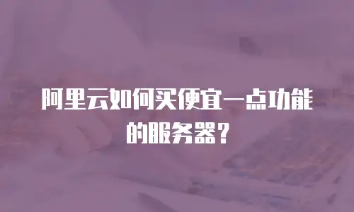 阿里云如何买便宜一点功能的服务器？