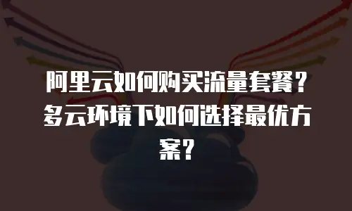 阿里云如何购买流量套餐？多云环境下如何选择最优方案？
