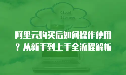 阿里云购买后如何操作使用？从新手到上手全流程解析