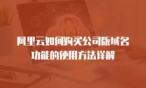 阿里云如何购买公司版域名功能的使用方法详解