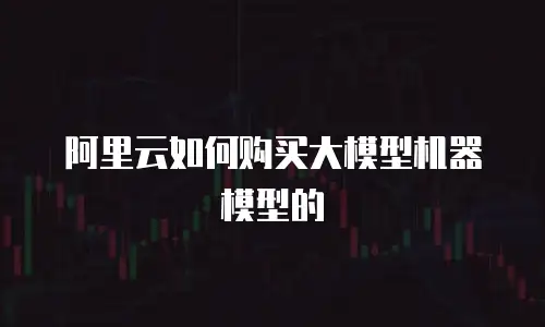阿里云如何购买大模型机器模型的