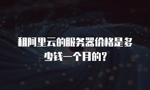 租阿里云的服务器价格是多少钱一个月的？