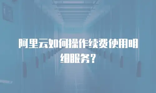 阿里云如何操作续费使用明细服务？
