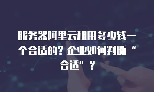服务器阿里云租用多少钱一个合适的？企业如何判断“合适”？