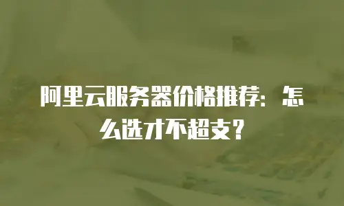 阿里云服务器价格推荐：怎么选才不超支？