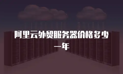 阿里云外贸服务器价格多少一年