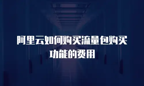 阿里云如何购买流量包购买功能的费用