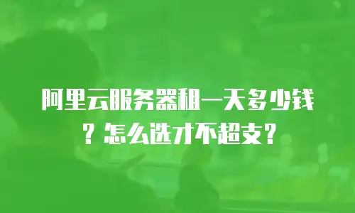 阿里云服务器租一天多少钱？怎么选才不超支？