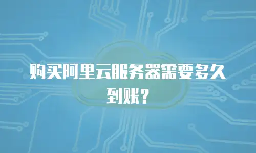 购买阿里云服务器需要多久到账？