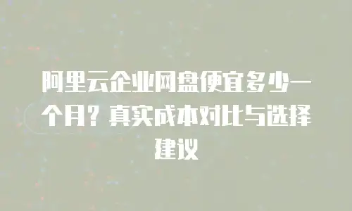 阿里云企业网盘便宜多少一个月？真实成本对比与选择建议
