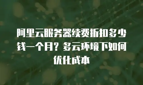 阿里云服务器续费折扣多少钱一个月？多云环境下如何优化成本